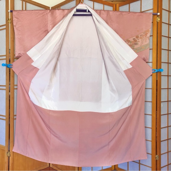 Vintage Pink Floral Japanese Silk Kimono Robe - Picture 3 of 13